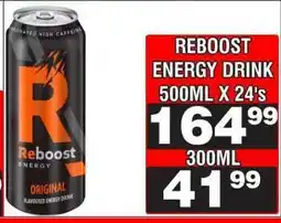 Advance Cash n Carry REBOOST ENERGY DRINK 500ML X 24's offer