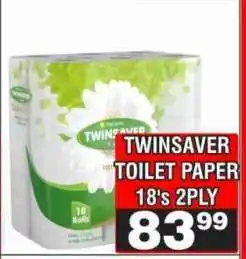 Advance Cash n Carry TWINSAVER TOILET PAPER 18's 2PLY offer