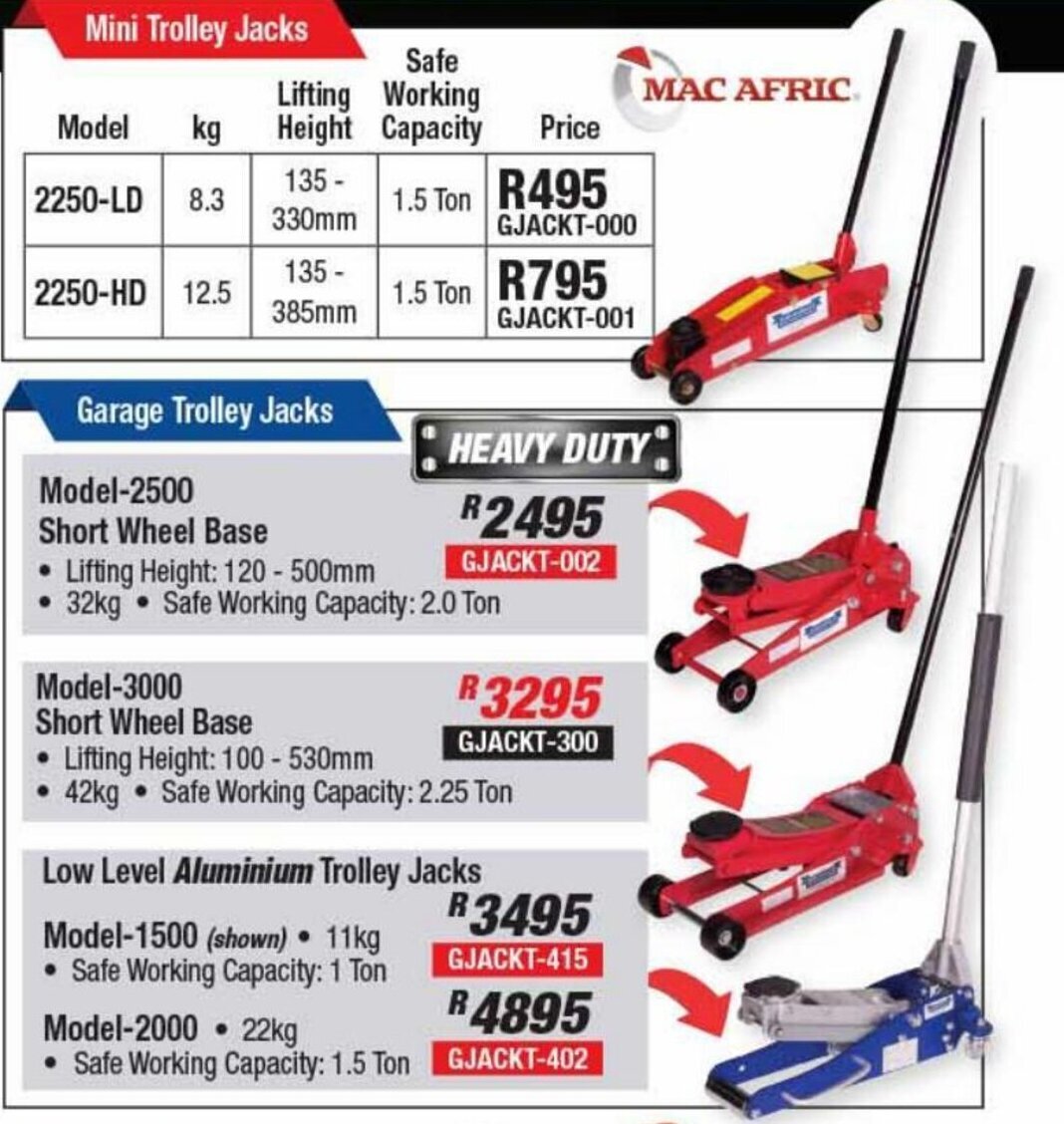 Garage Trolley Jacks Model2500 Short Wheel Base 32kg offer at