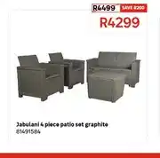 Leroy Merlin Jabulani 4 piece patio set graphite offer