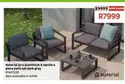 Leroy Merlin Naterial Lyra Aluminium & Textile 4 Piece Patio Set Dark Grey offer