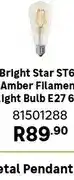 Leroy Merlin Bright Star ST64 Amber Filament Light Bulb E27 6W offer