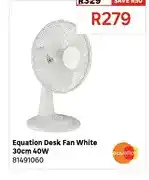 Leroy Merlin Equation Desk Fan White 30cm 40W offer
