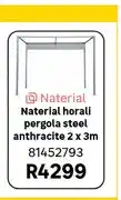 Leroy Merlin Naterial Horali Pergola Steel Anthracite 2 x 3m offer