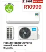 Midea breezeless 12 000 btu airconditioner inverter