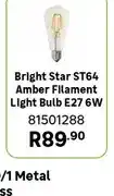 Leroy Merlin Bright Star ST64 Amber Filament Light Bulb offer