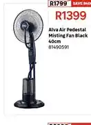 Leroy Merlin Alva Air Pedestal Misting Fan Black 40cm offer