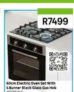 Leroy Merlin 60cm Electric Oven Set With 4 Burner Black Glass Gas Hob offer
