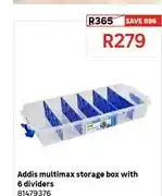 Leroy Merlin Addis multimax storage box with 6 dividers offer