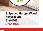 Leroy Merlin Spaceo Hanger Wood Natural 4pc offer