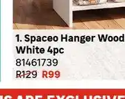 Leroy Merlin Spaceo Hanger Wood White 4pc offer