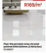 Leroy Merlin Floor tile porcelain snow chrystal polished 600x1200mm (2.16m2/box) offer