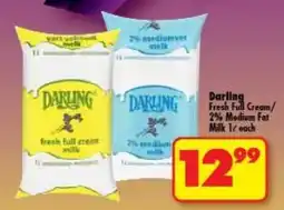 Shoprite Darling Fresh Full Cream/2% Medium Fat Milk offer