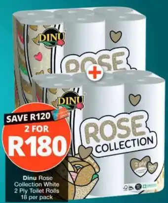 Dinu Rose Collection White 2 Ply Toilet Rolls