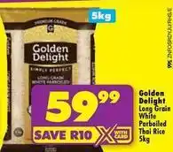 Shoprite Golden delight - long grain white parboiled thai rice offer