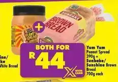 Shoprite Yum yum - peanut spread and brown bread offer
