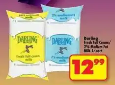 Shoprite Darling - fresh full cream/ 2% medium fat milk offer