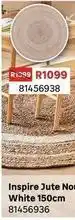Leroy Merlin Inspire jute nour rug white 150cm offer