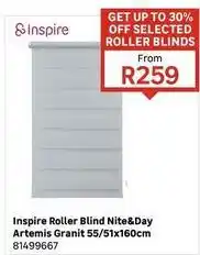Leroy Merlin Inspire - roller blind nite&day artemis granit 55/51x160cm 81499667 offer