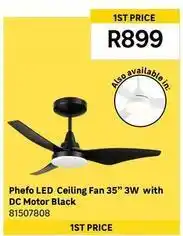 Leroy Merlin Phefo led ceiling fan 35 3w with dc motor black 81507808 offer
