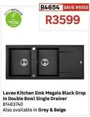 Leroy Merlin Laveo kitchen sink megalo black drop in double bowl single drainer 81483740 offer