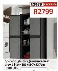 Leroy Merlin Spaceo high storage resin cabinet grey & black 180x89.7x53.7cm offer