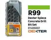 Leroy Merlin Dexter - 5 piece concrete drill bit set offer
