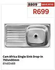 Leroy Merlin Cam single sink drop-in 750x400mm offer