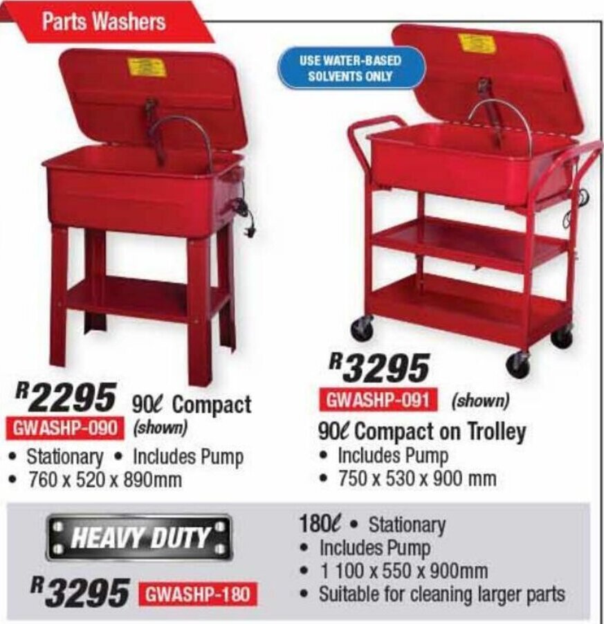 Parts Washers 90L Compact 760x520x890mm offer at Adendorff Machinery Mart