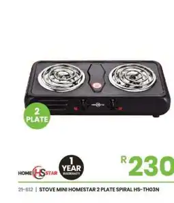 Fair Price STOVE MINI HOMESTAR 2 PLATE SPIRAL HS-TH03N offer
