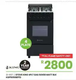 Fair Price STOVE KING 4PLT GAS 50X50 MATT BLK offer