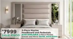 House & Home 3-Piece Maxine Headboard and Pedestals offer