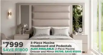 3-Piece Maxine Headboard and Pedestals