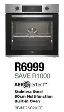 AERperfect™ Stainless Steel 60cm Multifunction Built-in Oven