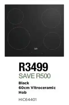 House & Home Black 60cm Vitroceramic Hob offer