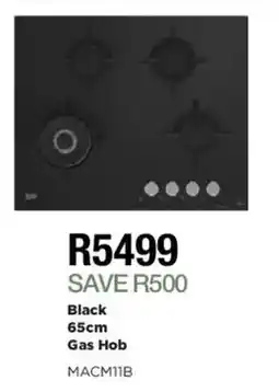 House & Home Black 65cm Gas Hob offer