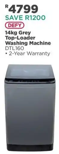 House & Home Defy 14kg Grey Top-Loader Washing Machine offer