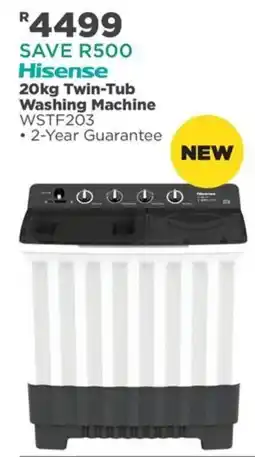 House & Home Hisense 20kg Twin-Tub Washing Machine offer
