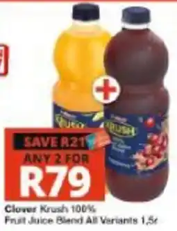 Checkers Clover Krush 100% Fruit Juice Blend offer