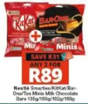 Nestlé Smarties/KitKat/Bar-One/Tox Minis Milk Chocolate Bars