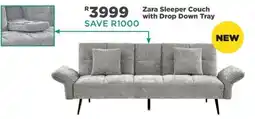 House & Home Zara Sleeper Couch with Drop Down Tray offer