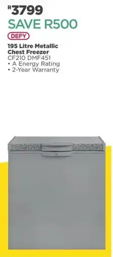 House & Home Defy 195 Litre Metallic Chest Freezer offer