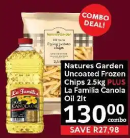 Oxford Freshmarket Natures Garden Uncoated Frozen Chips PLUS La Familia Canola Oil offer