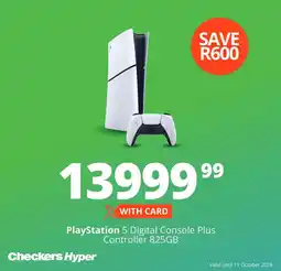 Checkers PlayStation 5 Digital Console Plus Controller 825GB offer