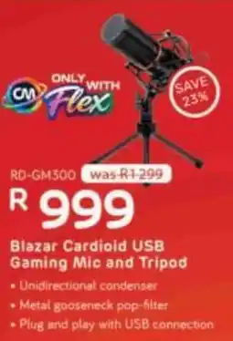 Computer Mania Blazar Cardioid USB Gaming Mic and Tripod offer
