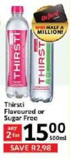 Oxford Freshmarket Thirsti Flavoured or Sugar Free offer