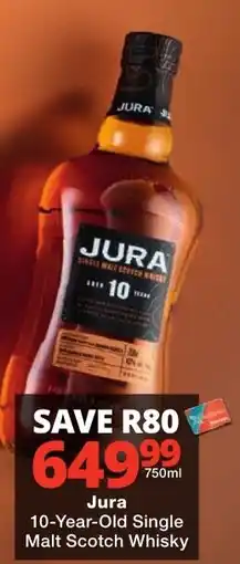 Checkers Liquor Shop Jura 10-Year-Old Single Malt Scotch Whisky offer