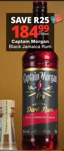Checkers Liquor Shop Captain Morgan Black Jamaica Rum offer