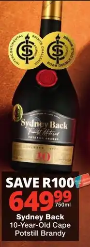 Checkers Liquor Shop Sydney Back 10-Year-Old Cape Potstill Brandy offer