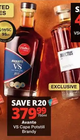 Checkers Liquor Shop Avante VS Cape Potstill Brandy offer